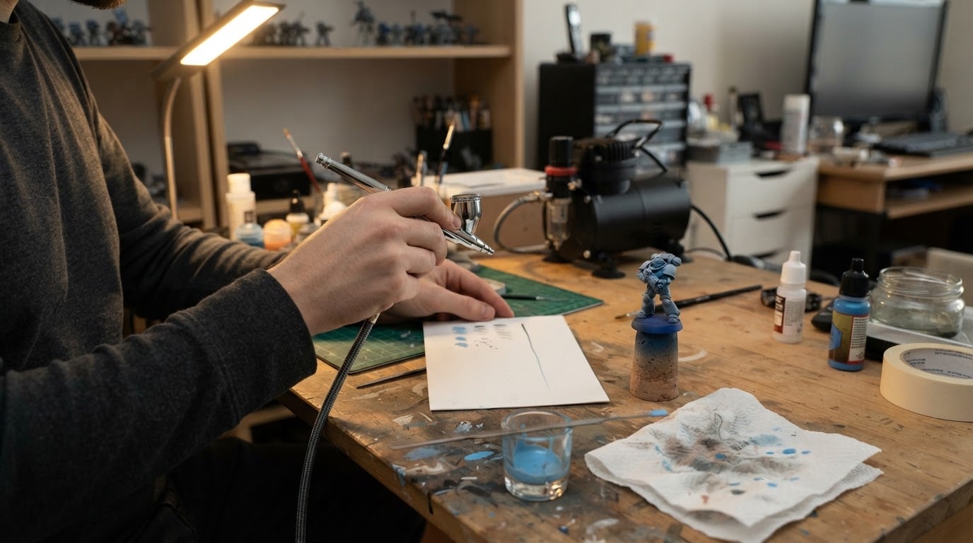 Editorial illustration for beginner airbrush kit.